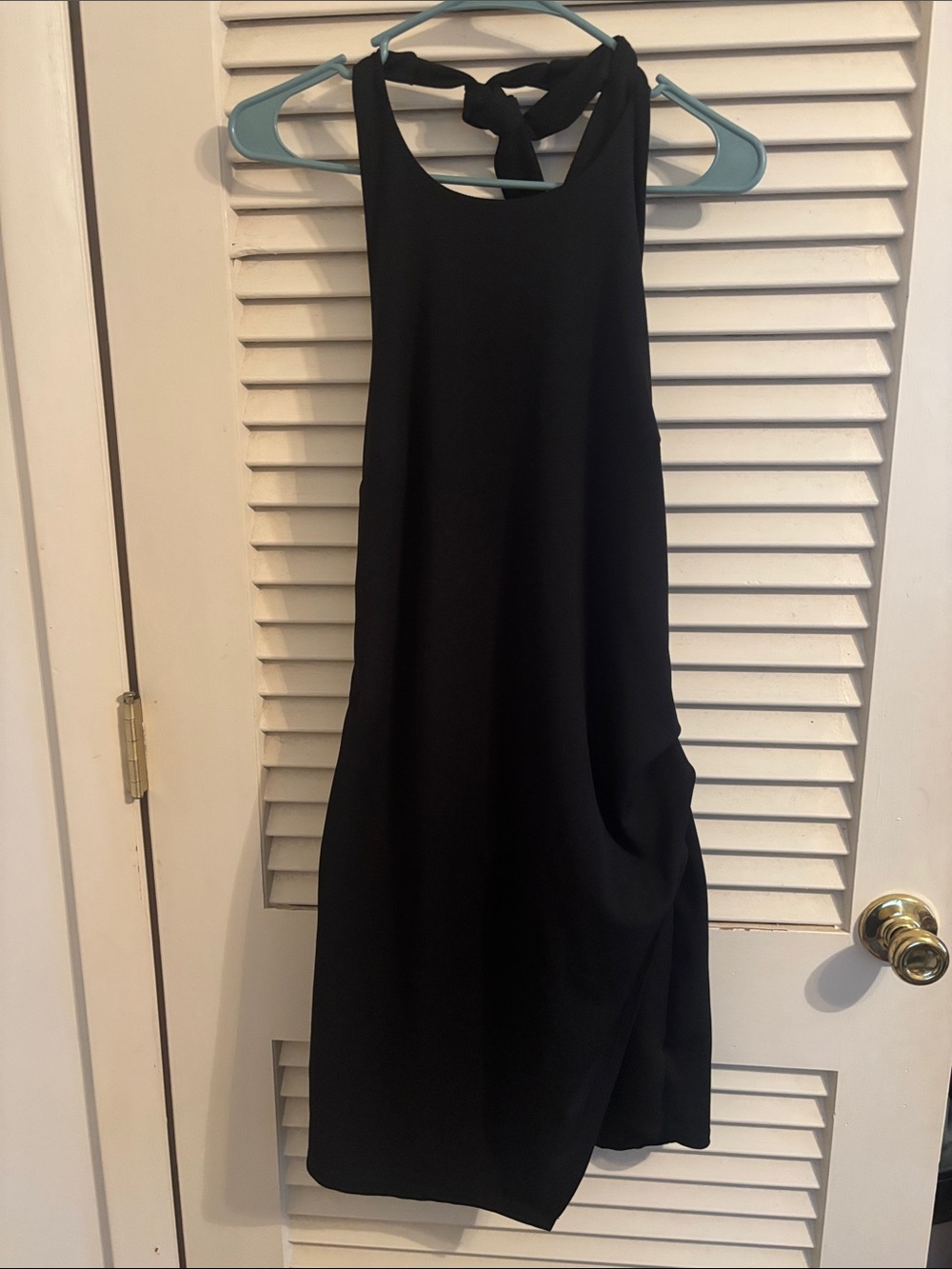 Trixxi Black Midi Dress with Tie-Back Neck
